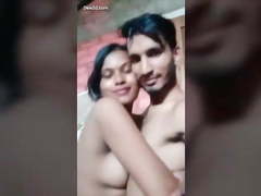 Desi villager couple outdoor kissing